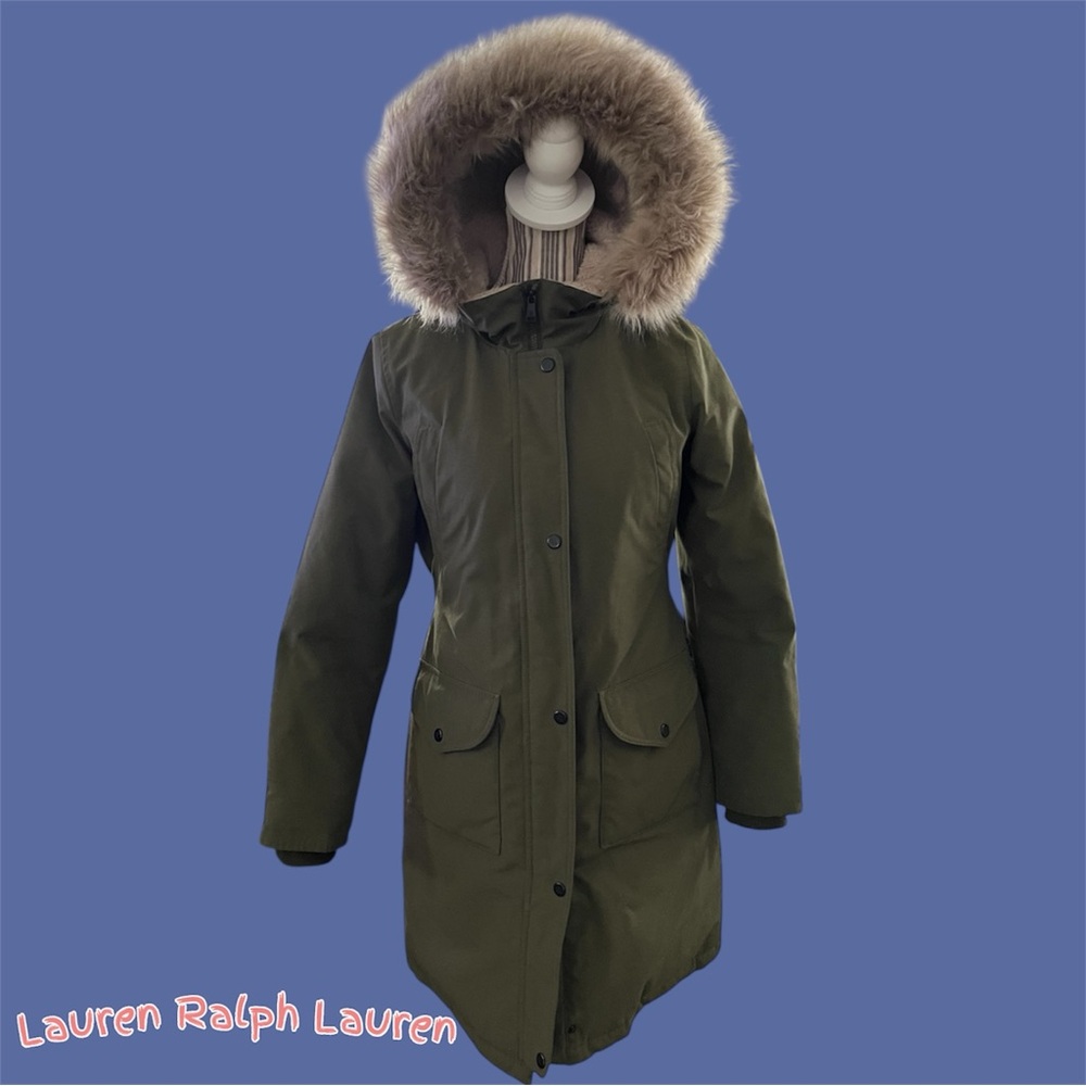 Ralph Lauren Women's Olive Parka with Fur Hood